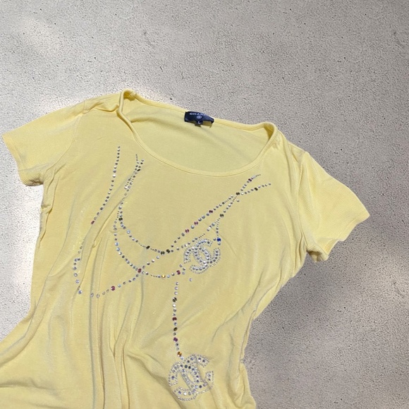 Chanel Yellow Cotton Tee - Picture 3 of 3